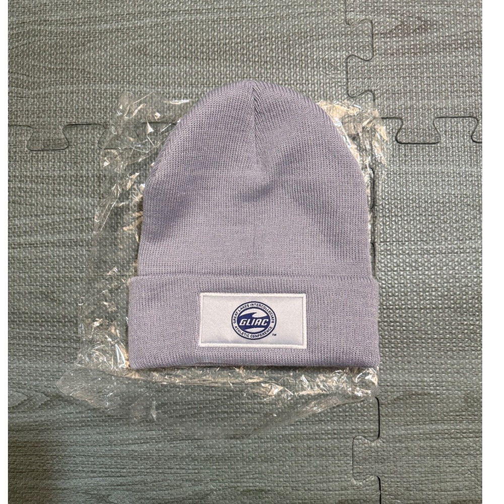 GLIAC Great Lakes Intercollegiate Athletic Conference Knit Beanie Hat gray, new‎